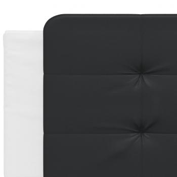 Bettgestell mit Kopfteil Weiß und Schwarz 200x200 cm Kunstleder