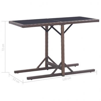 3-tlg. Garten-Essgruppe Poly Rattan und Hartglas Braun