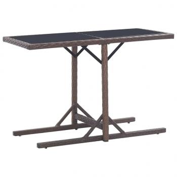 3-tlg. Garten-Essgruppe Poly Rattan und Hartglas Braun