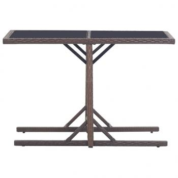 3-tlg. Garten-Essgruppe Poly Rattan und Hartglas Braun