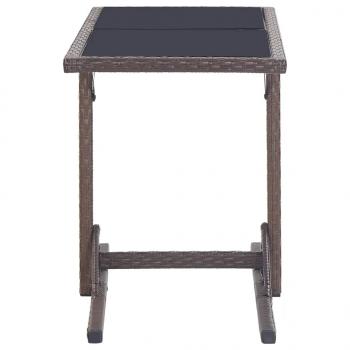 3-tlg. Garten-Essgruppe Poly Rattan und Hartglas Braun
