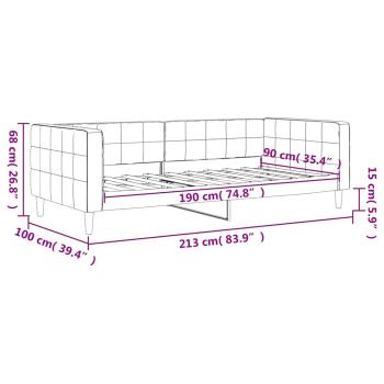Tagesbett Dunkelgrau 90x190 cm Samt