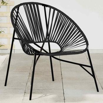 ARDEBO.de - Gartenstuhl in Ei-Form Schwarz Poly Rattan