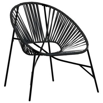 Gartenstuhl in Ei-Form Schwarz Poly Rattan