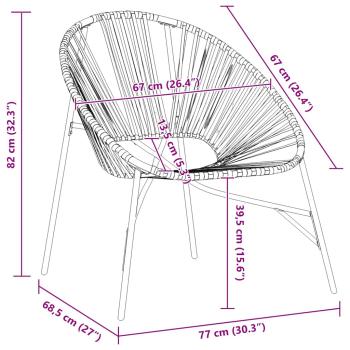 Gartenstuhl in Ei-Form Schwarz Poly Rattan