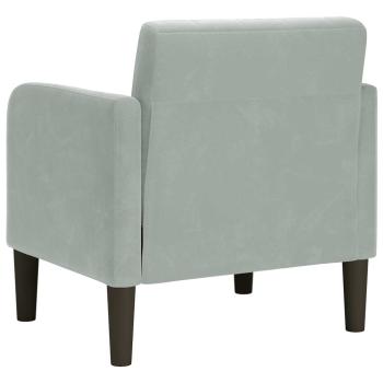 Sessel mit Armlehnen Hellgrau 54 cm Samt