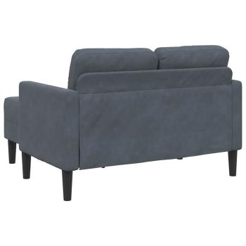 2-Sitzer-Sofa mit Chaiselongue L-Form Dunkelgrau 125 cm Samt