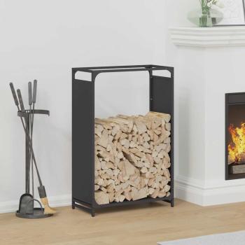 ARDEBO.de - Brennholzregal Schwarz 60x28x90 cm Kaltgewalzter Stahl