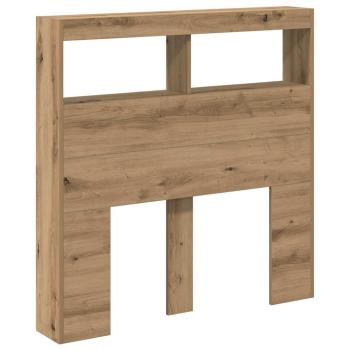 LED-Kopfteil mit Ablagen Artisan-Eiche 100x17x102 cm