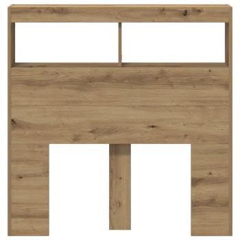 LED-Kopfteil mit Ablagen Artisan-Eiche 100x17x102 cm
