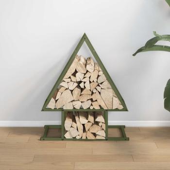 ARDEBO.de - Brennholzregal Olivgrün 50x25x60 cm Kaltgewalzter Stahl