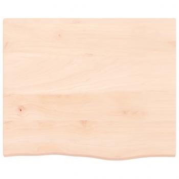 Tischplatte 60x50x2 cm Massivholz Eiche Unbehandelt