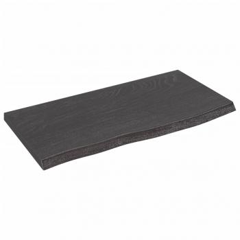Wandregal Dunkelbraun 60x30x2 cm Massivholz Eiche Behandelt