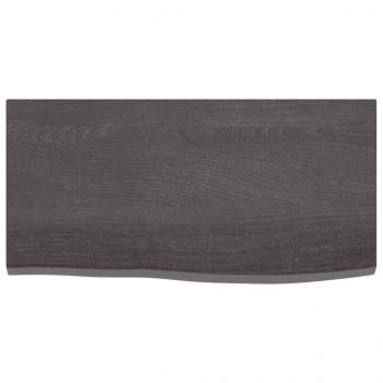 Wandregal Dunkelbraun 60x30x2 cm Massivholz Eiche Behandelt