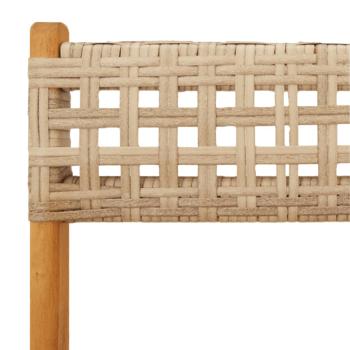 ARDEBO.de - 5-tlg. Garten-Essgruppe Beige Poly Rattan und Massivholz