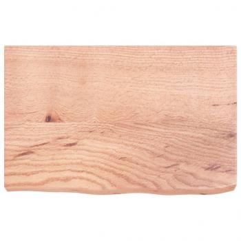 Tischplatte Hellbraun 60x40x(2-6) cm Massivholz Eiche Behandelt