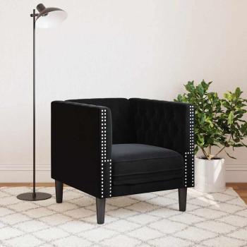 Chesterfield-Sessel Schwarz Samt