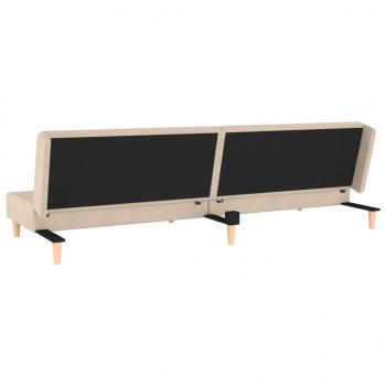 Schlafsofa 2-Sitzer mit 2 Kissen Creme Stoff