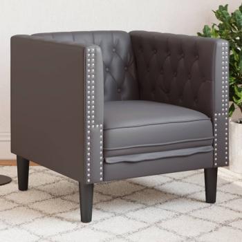 ARDEBO.de - Chesterfield-Sessel Grau Kunstleder