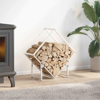 ARDEBO.de - Brennholzregal Weiß 60x25x60 cm Kaltgewalzter Stahl