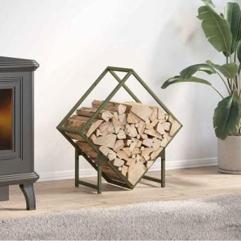 ARDEBO.de - Brennholzregal Olivgrün 60x25x60 cm Kaltgewalzter Stahl