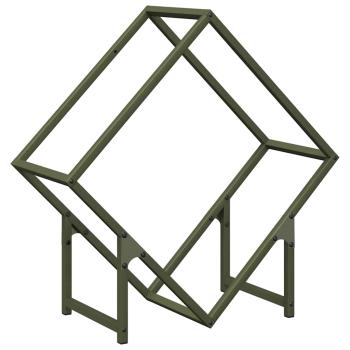 Brennholzregal Olivgrün 60x25x60 cm Kaltgewalzter Stahl