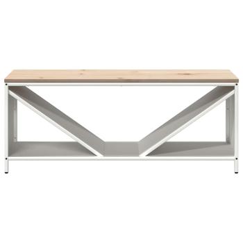 Brennholzregal mit Holzplatte Weiß 100,5x35,5x40 cm