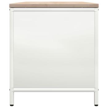 Brennholzregal mit Holzplatte Weiß 100,5x35,5x40 cm