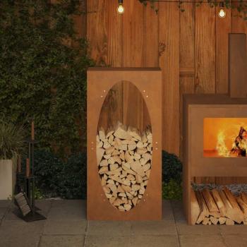 Brennholzregal 50x23x100 cm Wetterfester Stahl