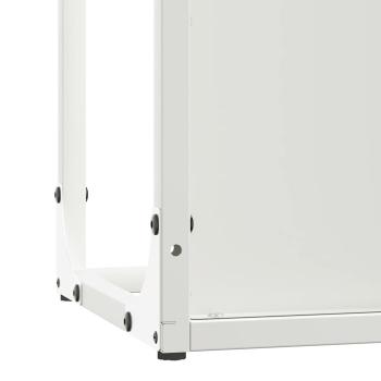 Brennholzregal Weiß 25x25x100 cm Kaltgewalzter Stahl