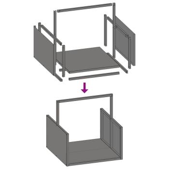 Brennholzregal Schwarz 40x40x40 cm Kaltgewalzter Stahl
