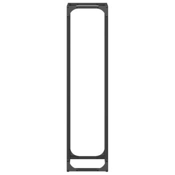 ARDEBO.de - Brennholzregal Schwarz 25x25x100 cm Kaltgewalzter Stahl