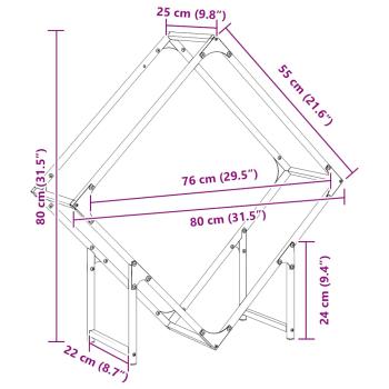 Brennholzregal Weiß 80x25x80 cm Kaltgewalzter Stahl