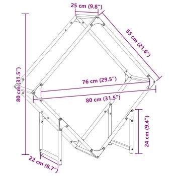 Brennholzregal Olivgrün 80x25x80 cm Kaltgewalzter Stahl
