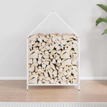 Brennholzregal Weiß 60x25x90 cm Kaltgewalzter Stahl