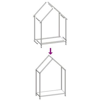 Brennholzregal Weiß 60x25x90 cm Kaltgewalzter Stahl