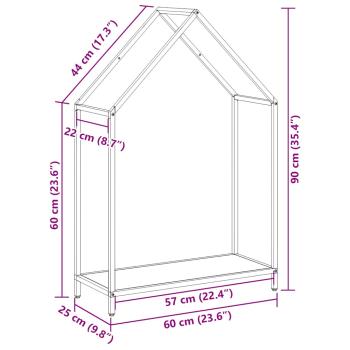 Brennholzregal Weiß 60x25x90 cm Kaltgewalzter Stahl