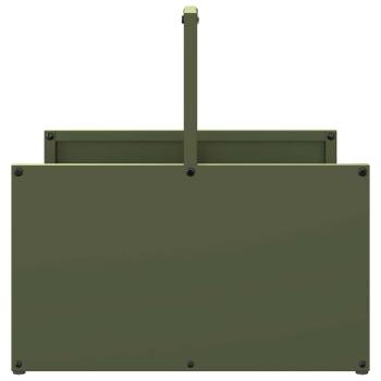 Brennholzregal Olivgrün 40x40x40 cm Kaltgewalzter Stahl