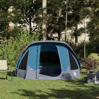 Campingzelt 4 Personen Blau Wasserdicht