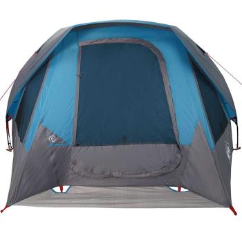 Campingzelt 4 Personen Blau Wasserdicht