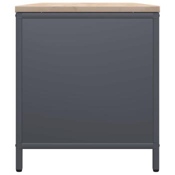 Brennholzregal mit Holzplatte Anthrazit 100,5x35,5x40 cm