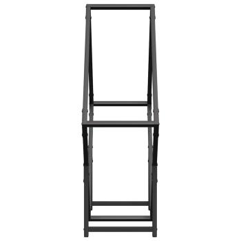 Brennholzregal Schwarz 80x25x80 cm Kaltgewalzter Stahl