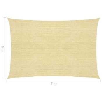 Sonnensegel 160 g/m² Beige 6x7 m HDPE