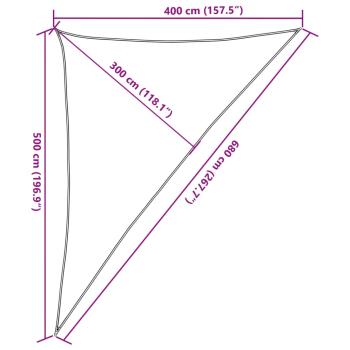 Sonnensegel 160 g/m² Beige 4x5x6,8 m HDPE