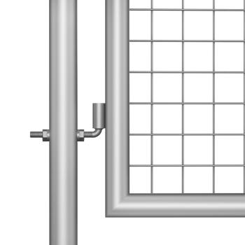 Gartentor Verzinkter Stahl 306 x 150 cm Silbern