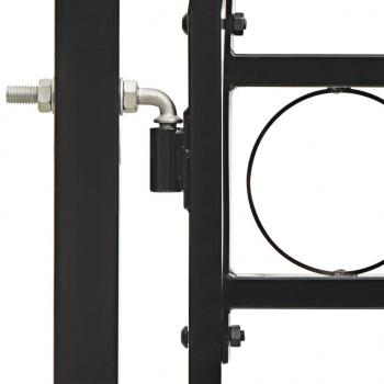 Zauntor Doppelflügel Gewölbte Spitze Stahl 300x175 cm Schwarz