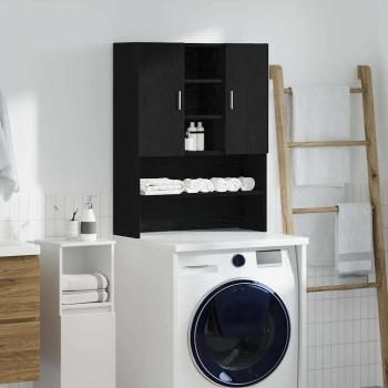 ARDEBO.de - Waschmaschinenschrank Schwarz Eichen-Optik 70,5x25,5x90 cm