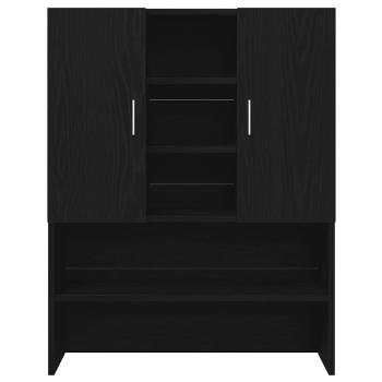 Waschmaschinenschrank Schwarz Eichen-Optik 70,5x25,5x90 cm