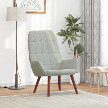 ARDEBO.de - Relaxsessel Hellgrau Samt