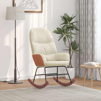 ARDEBO.de - Schaukelstuhl Samt Creme